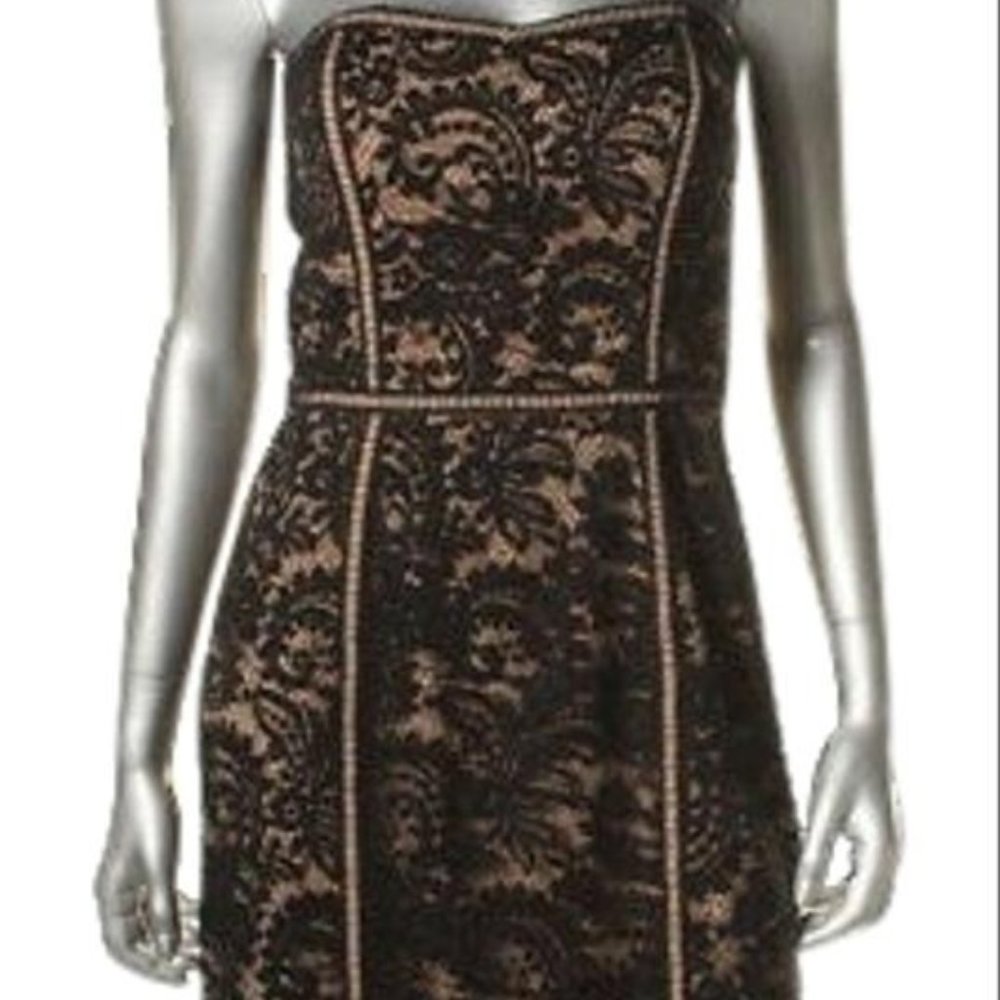 NEW with TAG AIDAN MATTOX Lace Strapless Dress